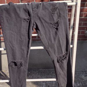BooHooMan Distressed Black Jeans
